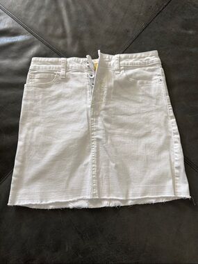 Nautica White Denim Mini Skirt - button fly